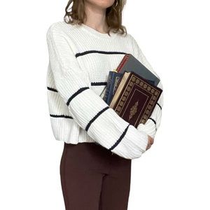 Moon & Madison Striped, Chunky Knit Sweater